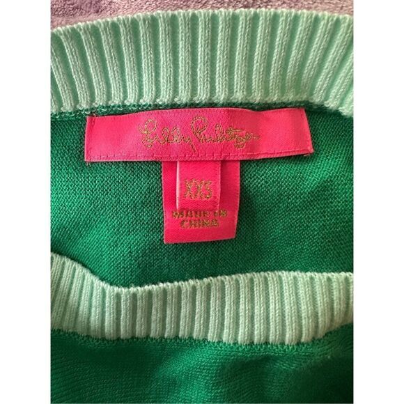 Lilly Pulitzer Green Light Blue Bow Sleeve Sweater XXS - Picture 6 of 6